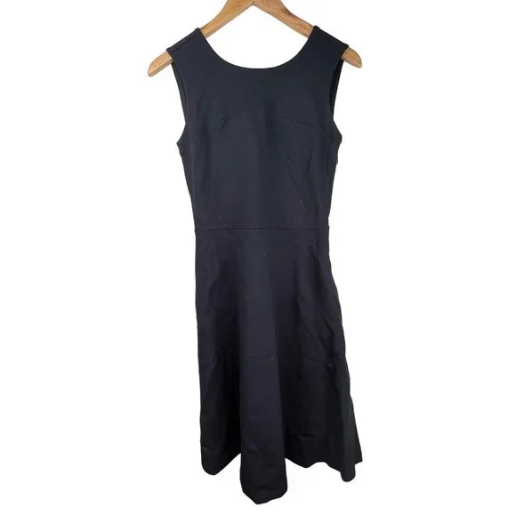 green emerald velvet dress Zip Front Fit and Flare Black Work Dress
